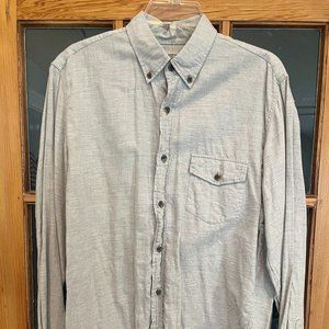 Men's J. Crew Lightweight Flannel Long-sleeve Button-down (Medium) Light Grey